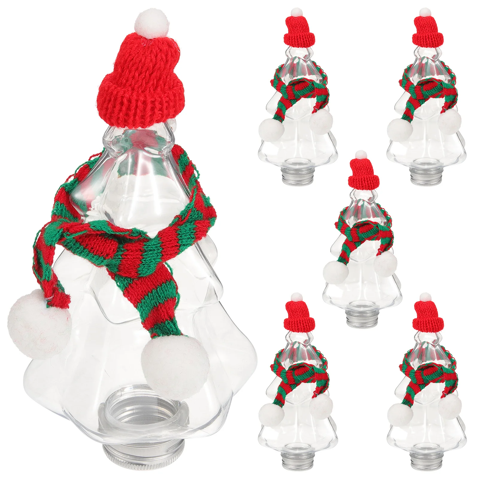 

6Set Multi-Functional Christmas Candy Bottles with Smooth Surface for Drinks and Small Items Storage Juice Bottles