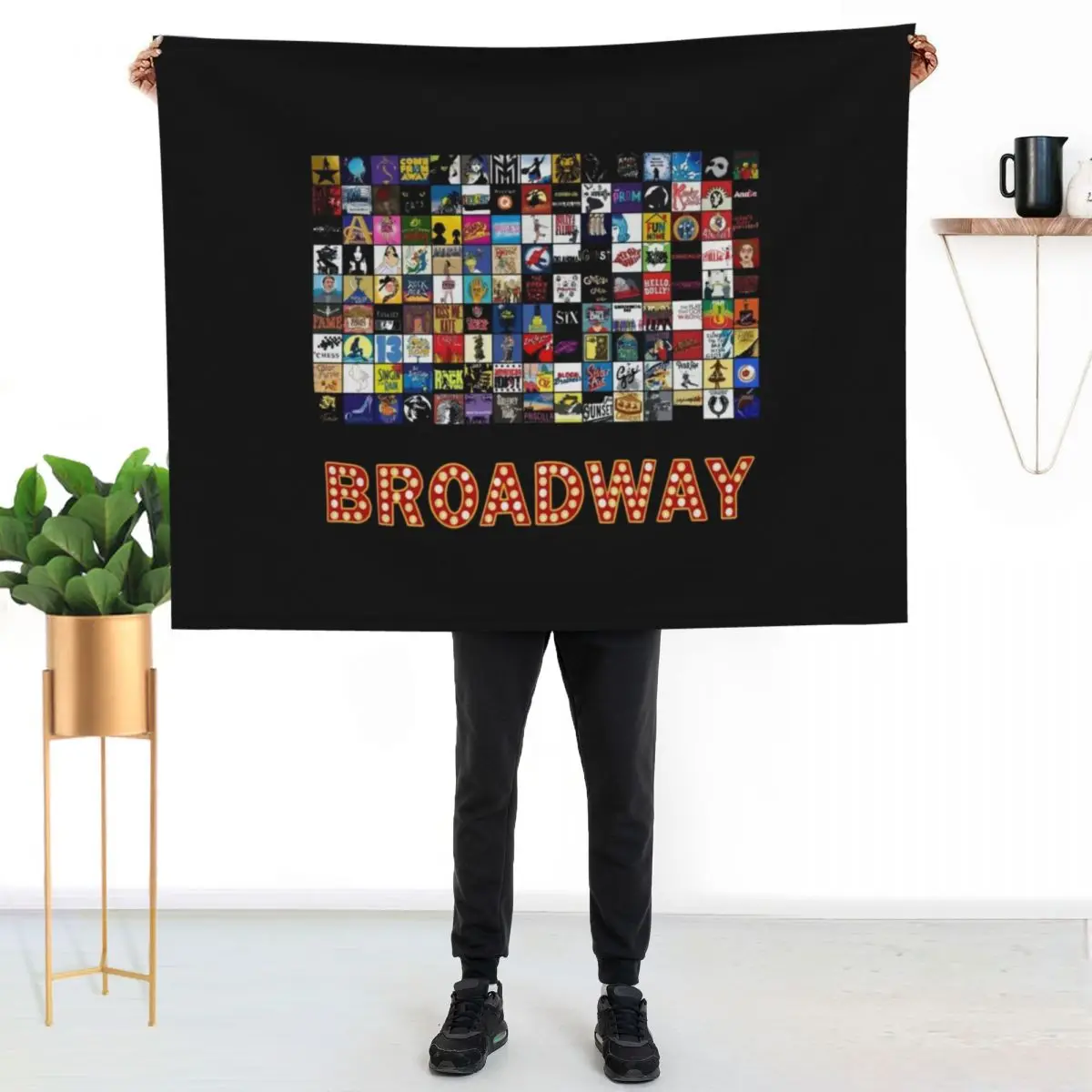 Broadway Musical Theatre Logos - Hand Drawn Throw Blanket Blankets For Baby warm for winter Single for babies Shaggy Blankets