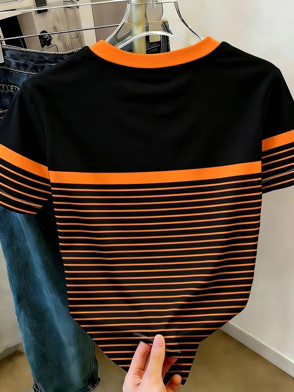 Women's Casual Striped Printed T-Shirt Short Sleeved Fashion Simple Heart-Shaped Graphic Tees Vacation Summer Women's Clothing