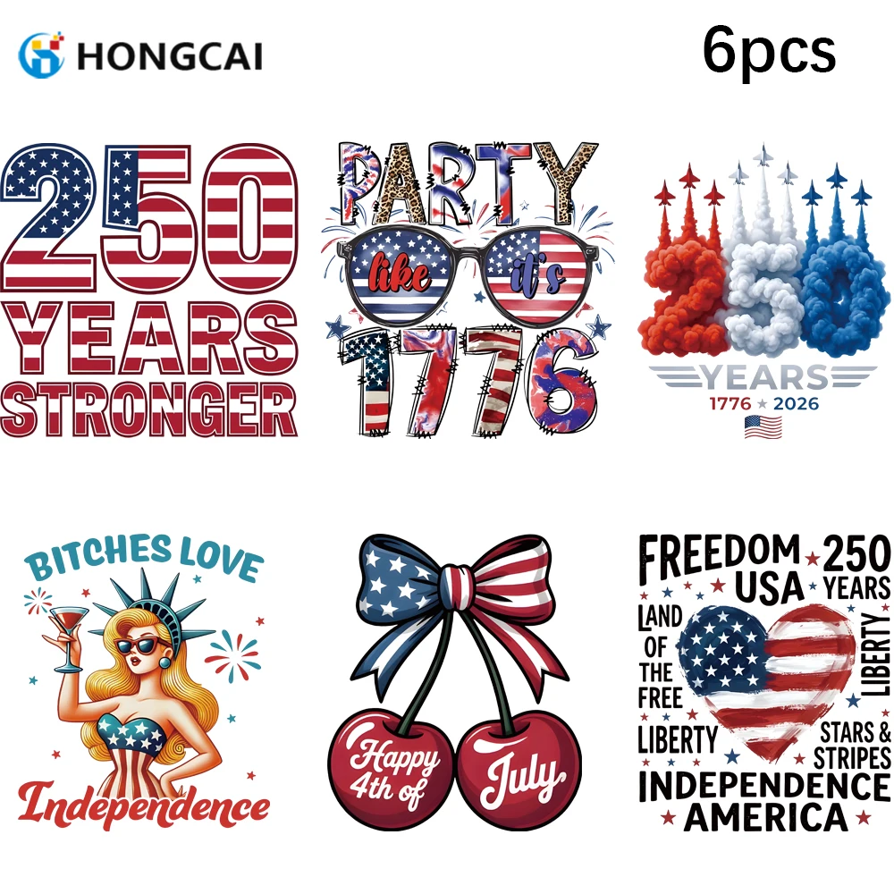 6pcs-patch-termocolante-dtf-patriotico-eua-250-anos-adesivo-de-vinil-para-camiseta-diy-dia-da-independencia-americana