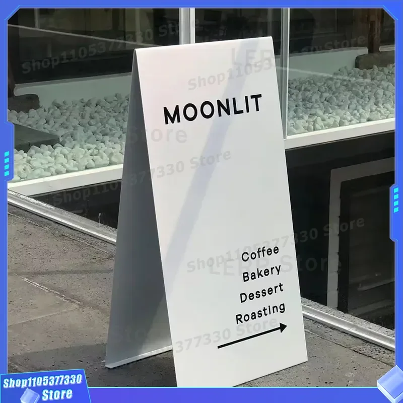 Customizable Stainless Steel A Frame Warning Sign for No Parking Reserved Space Outdoor Standing Display Board Durable Metal