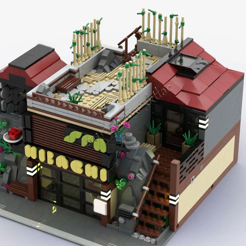 2373 Teile MOC Restaurant Day Spa Bausteine Set Kommerzielle Architektur mit Display exquisite Kindergeburtstagsgeschenke