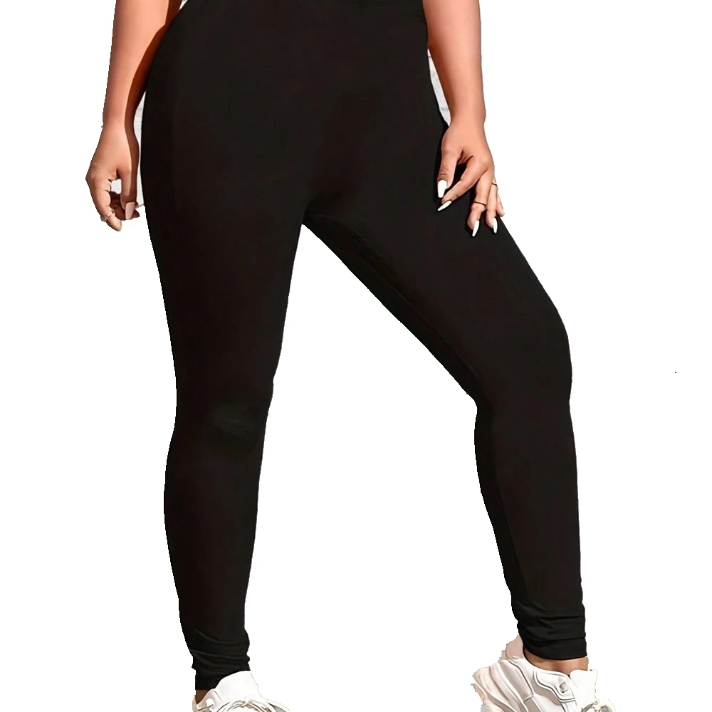 Pantalon moulant décontracté polyvalent pour femme, grande taille, simple, solide, document et rinçage, à la mode