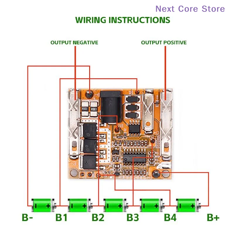 [NC]MT5S-50A 21V Li-Battery Protection Board 3 Alloy Charge And Discharge Lithium Battery Pack BMS Module For Mak Electric Tools
