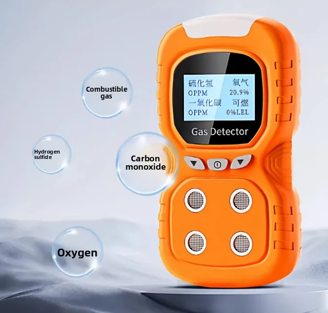 4 in 1 Gas Detector PLT840 Portable CO H2S O2 Monitor Analyzer Leak Tester for Safety