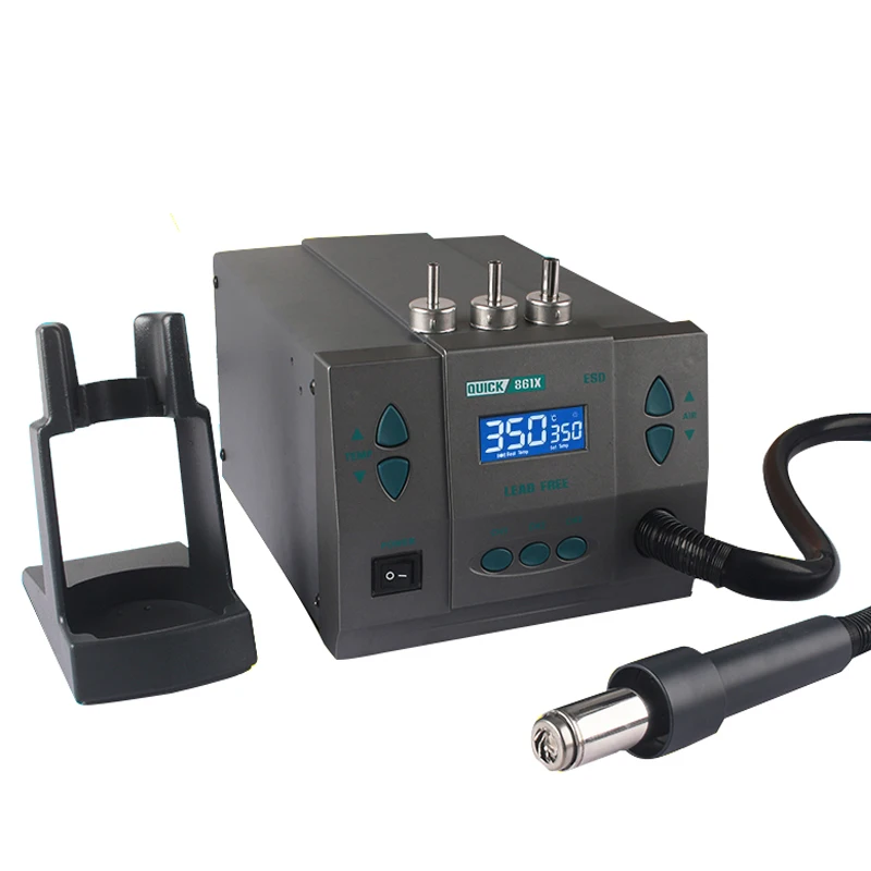

Quick 861X Intelligent Digital Display 1300W High Power Heat Gun Rework Hot Air Gun Lead-free Desoldering Soldering Station