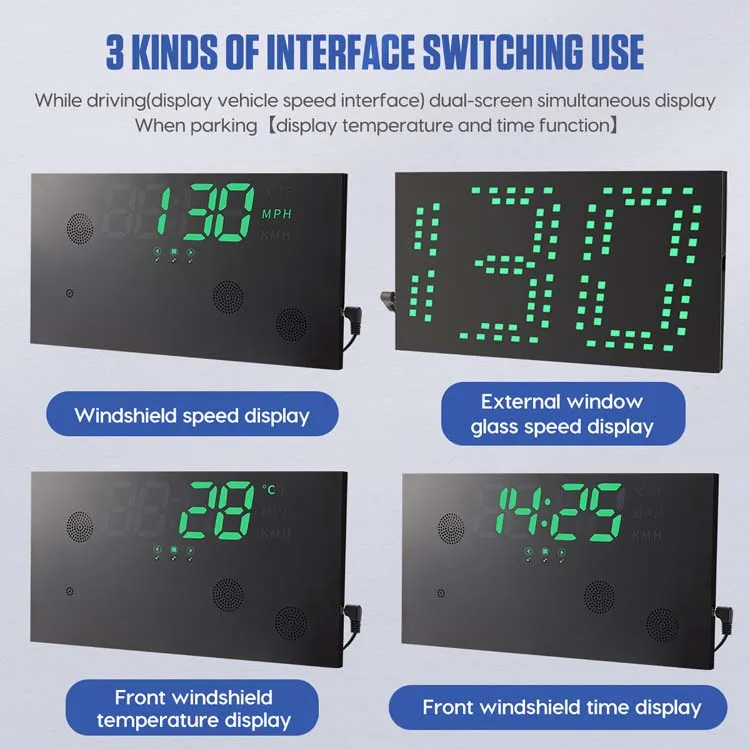 Tampilan kepala pabrik untuk semua kendaraan Speedometer kaca depan proyektor sistem peringatan kecepatan berlebih untuk model 3