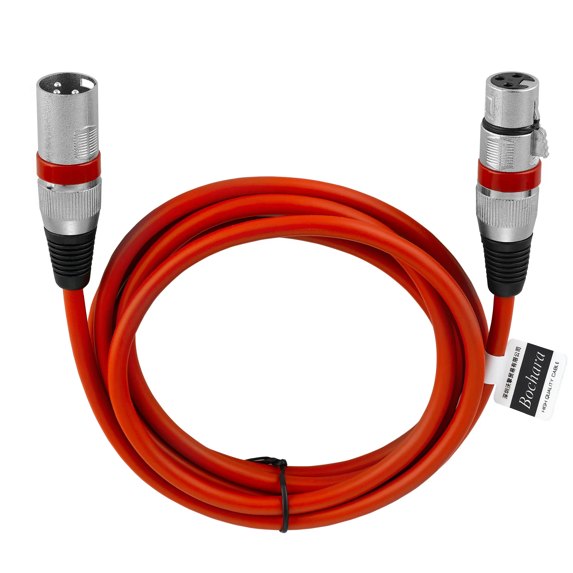 Bochara kolorowa kabel XLR męskiego do żeńskiego 3Pin OFC kabel Audio z podwójną osłoną dla wzmacniacza mikser do mikrofonu 1m 2m 3m 5m 10m