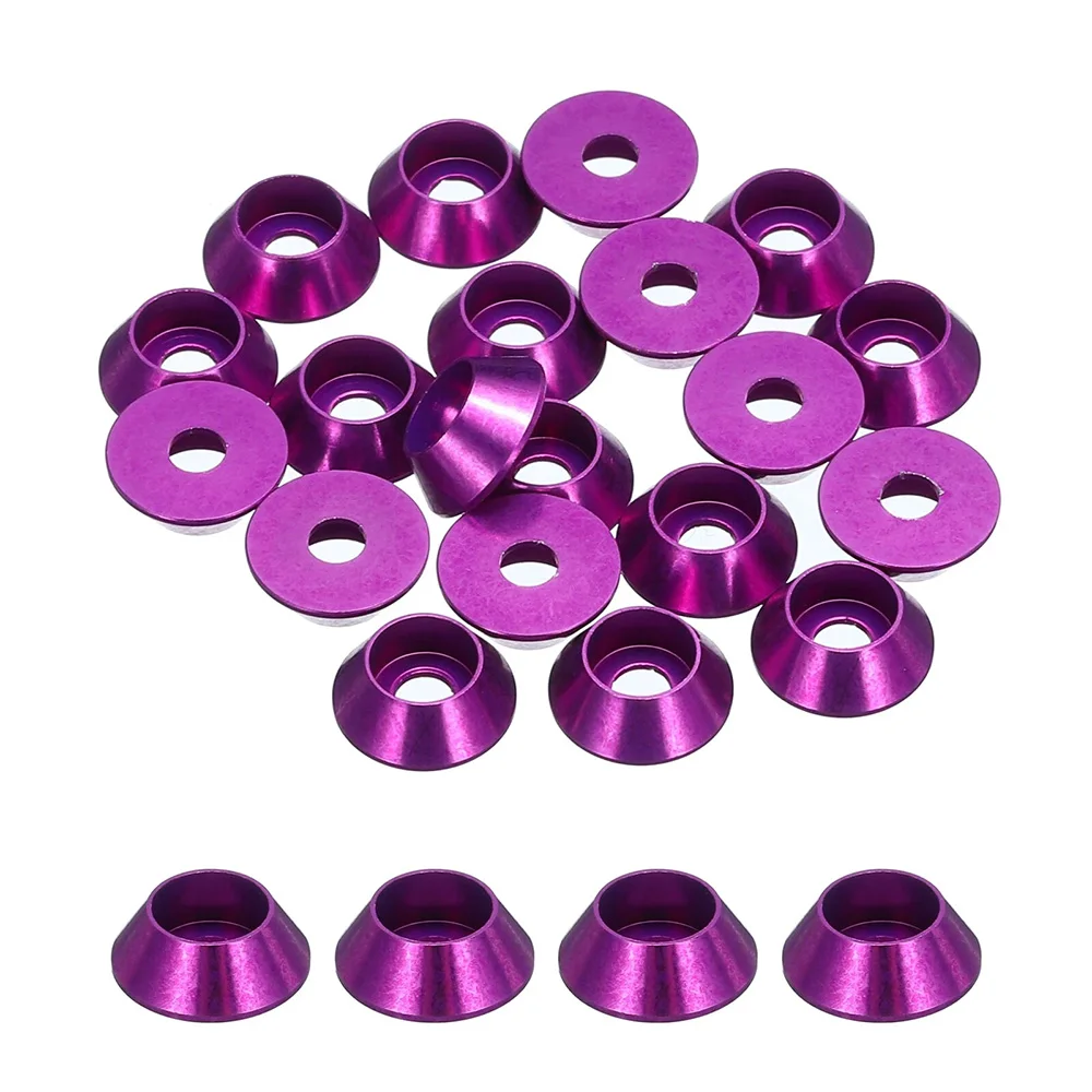 5pcs Colorful Conical Aluminum Alloy Washers M2 M2.5 M3 M4 M5 M6 M8 For DIN912 Screw Bolt Aluminium Spacers Gasket DIY Fasteners