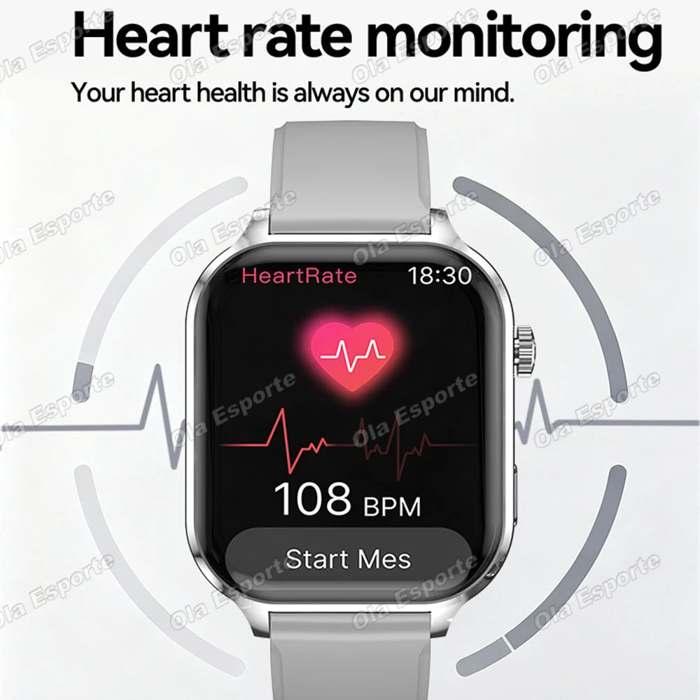 Outdoor Flashlight Smart Watch Men's Bluetooth Call Heart Rate Sleep Monitoring Dynamic lsland Women's Sports Smartwatches HT30