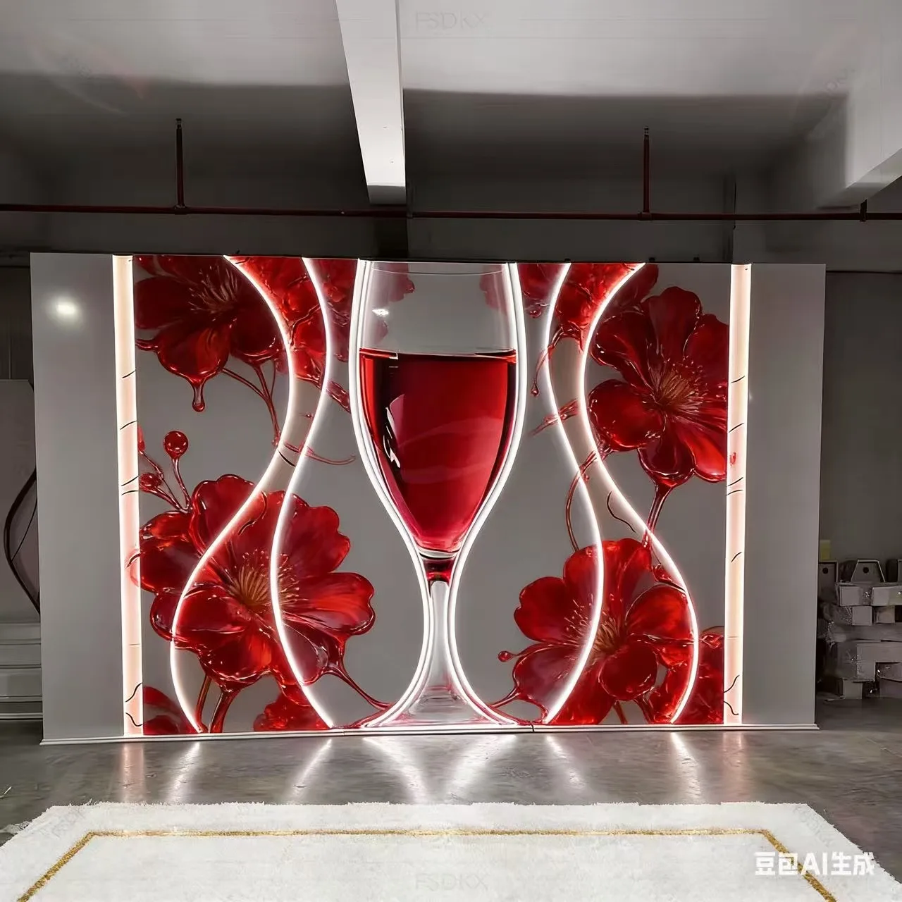 

FSDKX Luxury Factory Craft Pvc Backdrop Perfect White Stage Panel for Vogue Wedding Stage Decoration Professional Quality