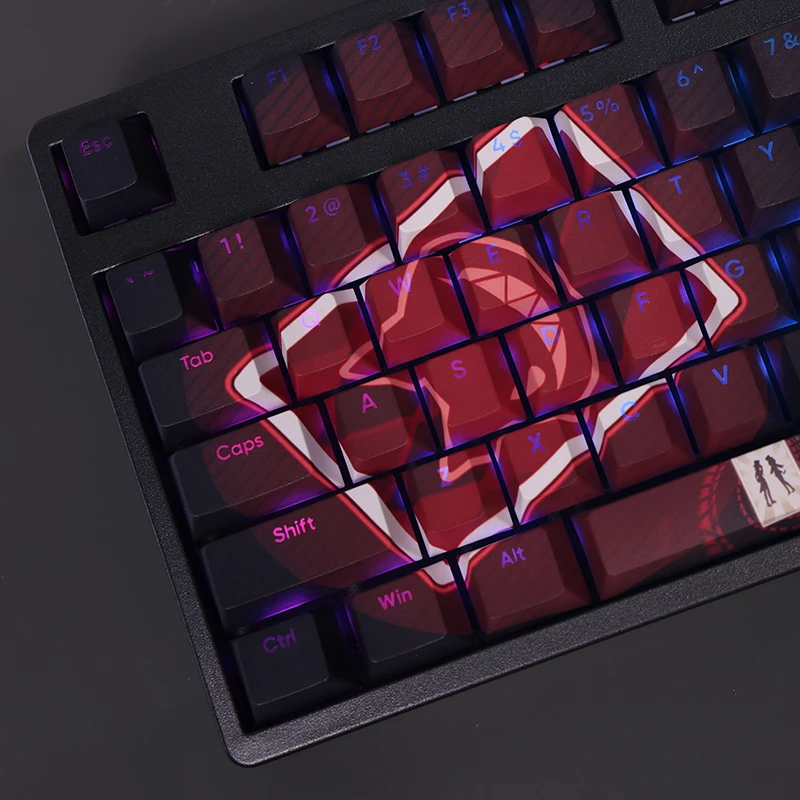 Genshin Impact Lyney 108 Keys  Anime game Keycaps PBT Material Cherry Profile Mechanical Keyboard Caps
