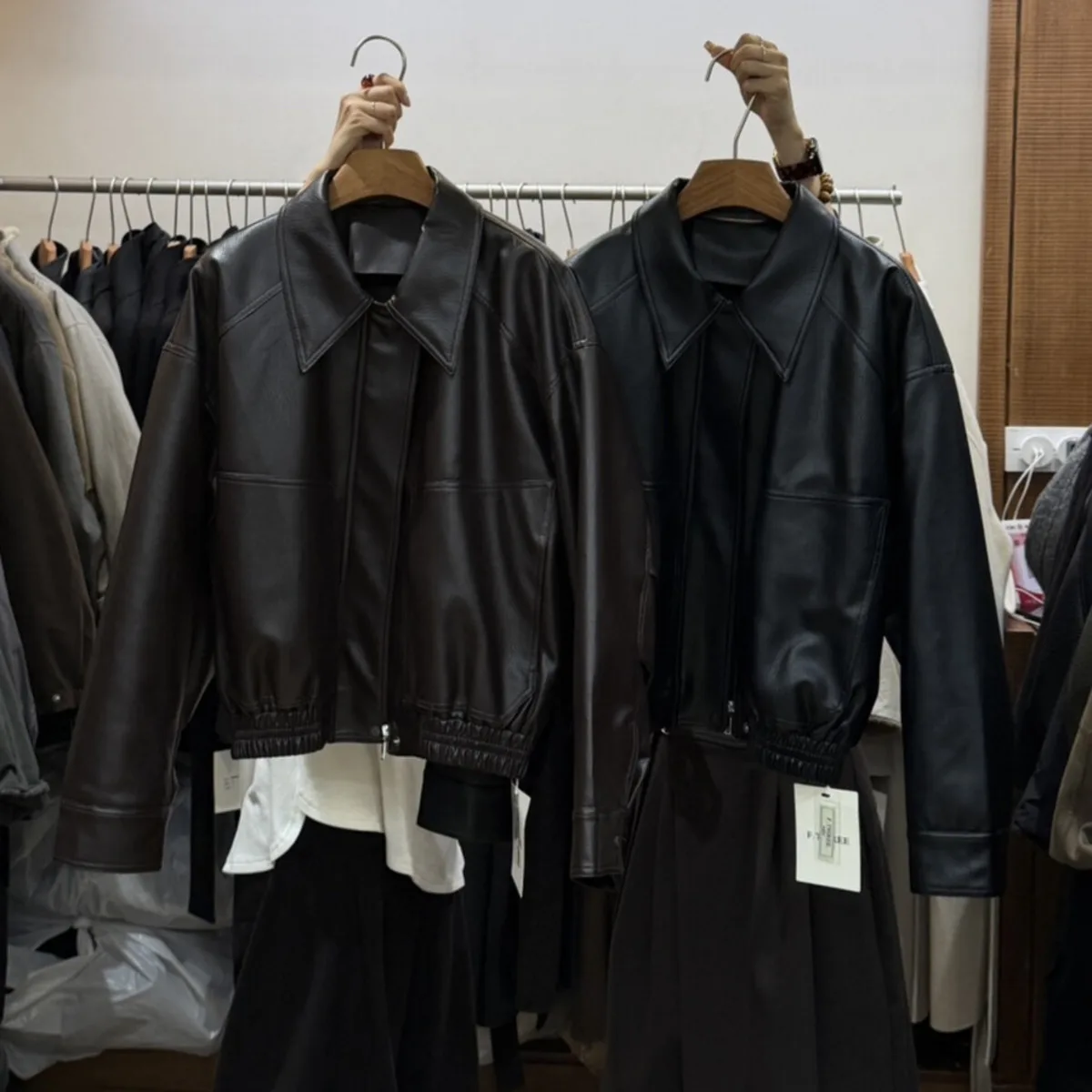 KWTX 2025 New Autumn Winter Women's Thickened Leather Biker Jacket Lapel Zipper Casual Elegant Comfortable Trendy Coat