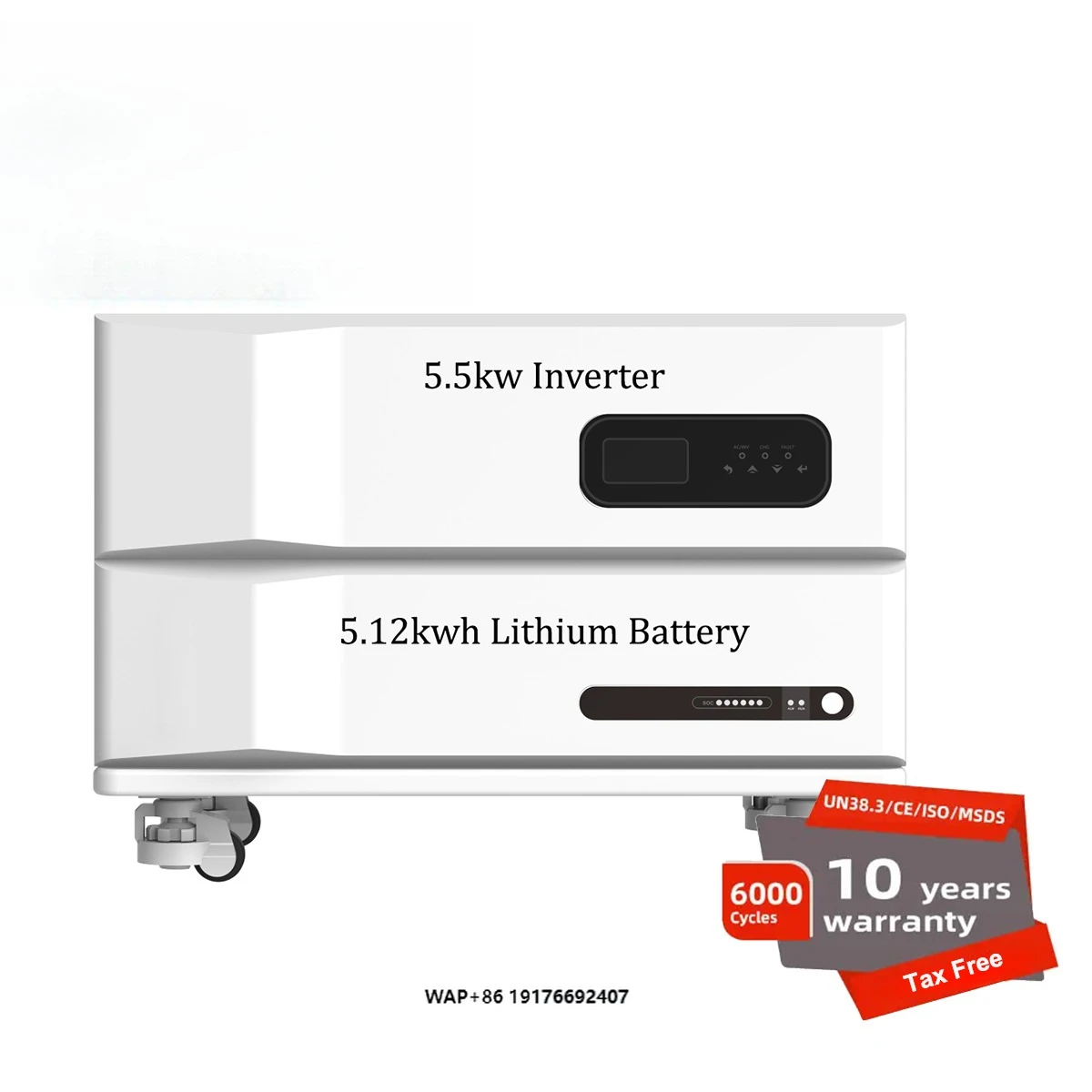 Portable Inverter Solar Charge Off-grid Energy Storage Stackable Connection Lithium Battery Power for Home