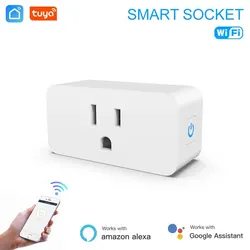 Smart Plug WiFi, Mini Smart Plug US Standard 10A Smart Socket, funziona con Alexa e Google Home Assistant, solo WiFi da 2.4Ghz, 1 pz