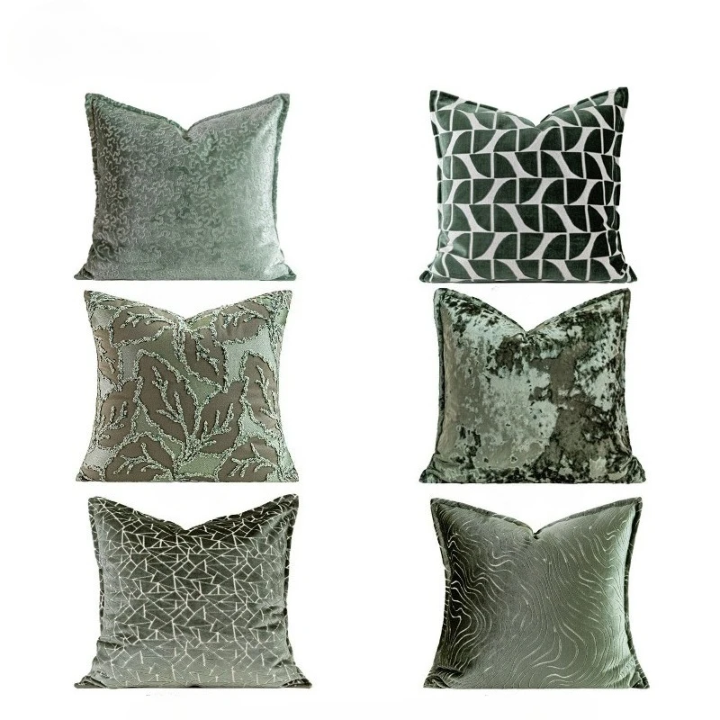 30X50/50X50CM Green Throw Pillow Cover Solid Homestay Geometry Stamping Waist Cushion Cover Decor Home Decorative Pillowcase