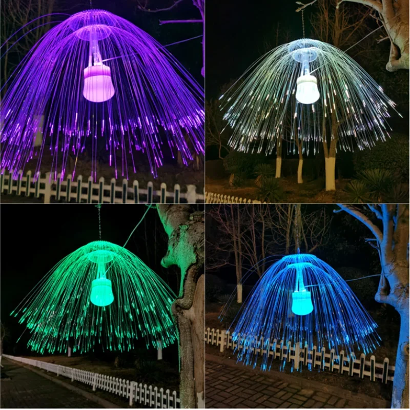 Double-layer Fiber Optic Jellyfish Light Colorful Flashing Light Starry Outdoor Landscape Light Square Park Scenic Spot Lighting