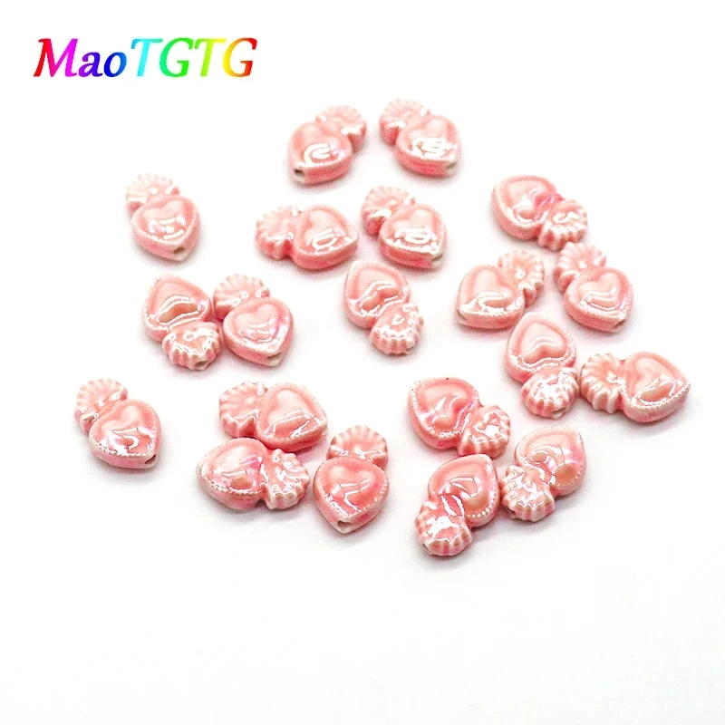 Fashion Torch Heart Shape Ceramic Beads For Jewelry Making DIY Necklace Bracelet Earring Color Ceramic Beads Jewelry Accessories