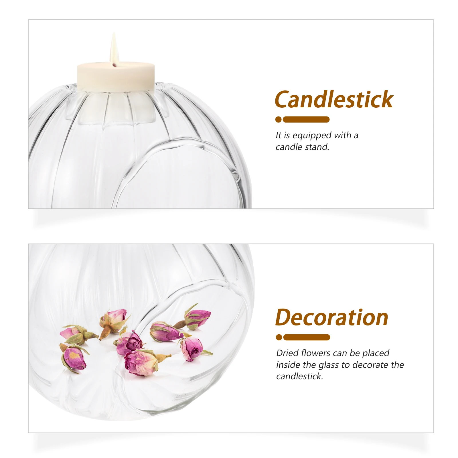

1Pcs Glass Pumpkin Holder Exquisite Creative Candlestick Household Decoration Glass Crafts Stand Home Adornment