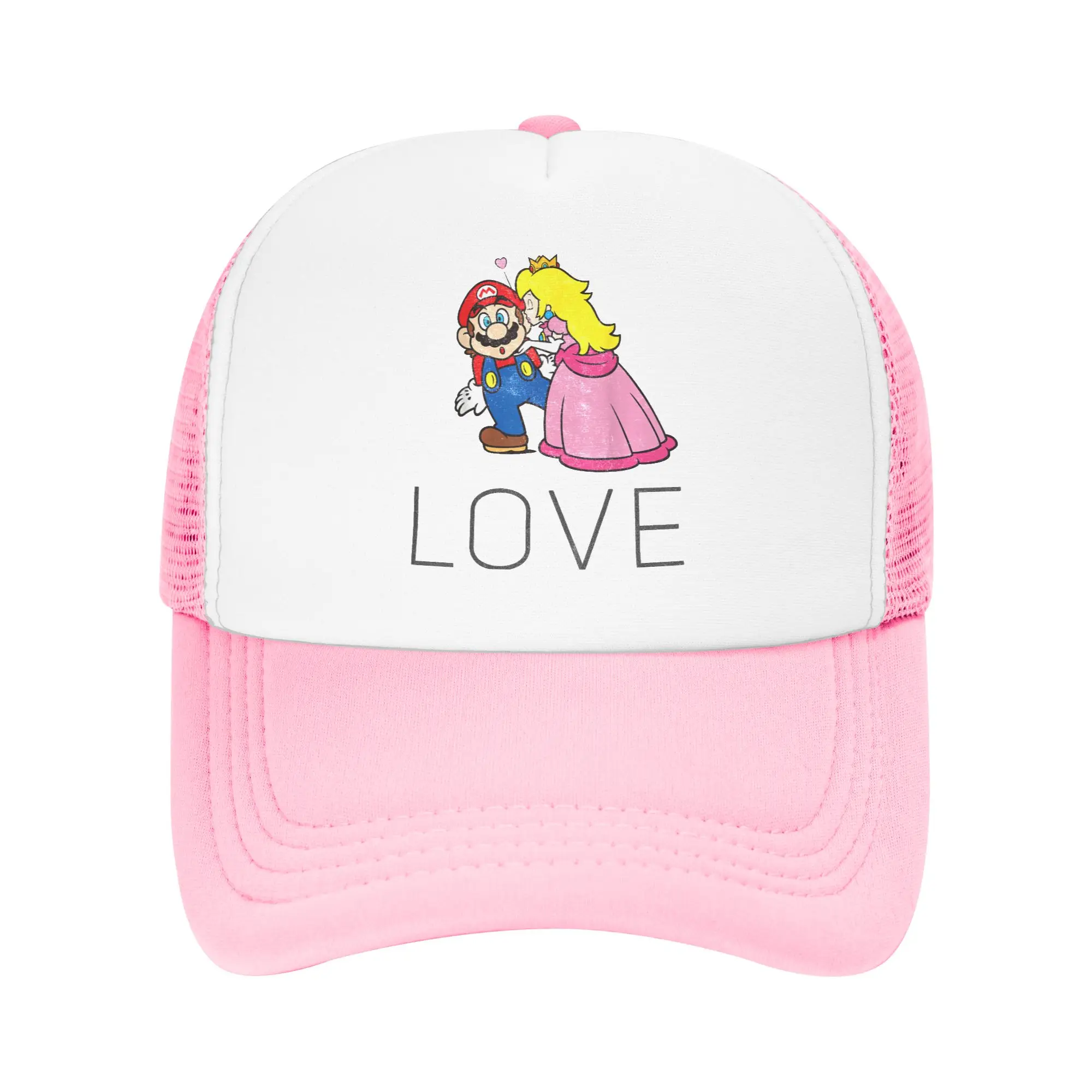 Super Marios Princess Peach Kiss Love Trucker Caps Sport Mes