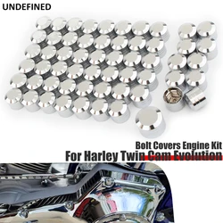 Bolt Covers Engines Kit for Touring Road King Softail Dyna Evolution Twin Cam Engines 2450 Primary Topper Bolts Head Caps Chrome