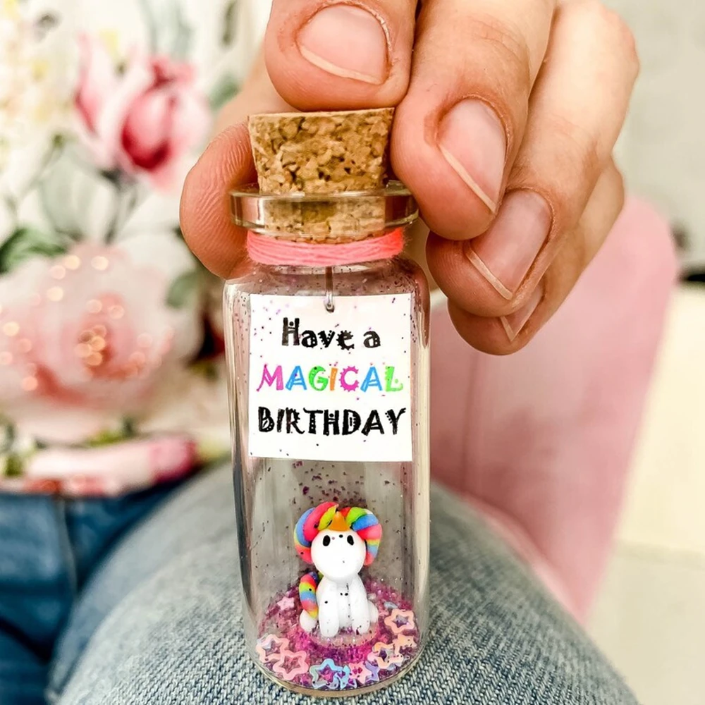 Magical Unicorn in a bottle, Birthday present for Daughter Niece, You are magical, Personalized Message in a bottle gift for uni