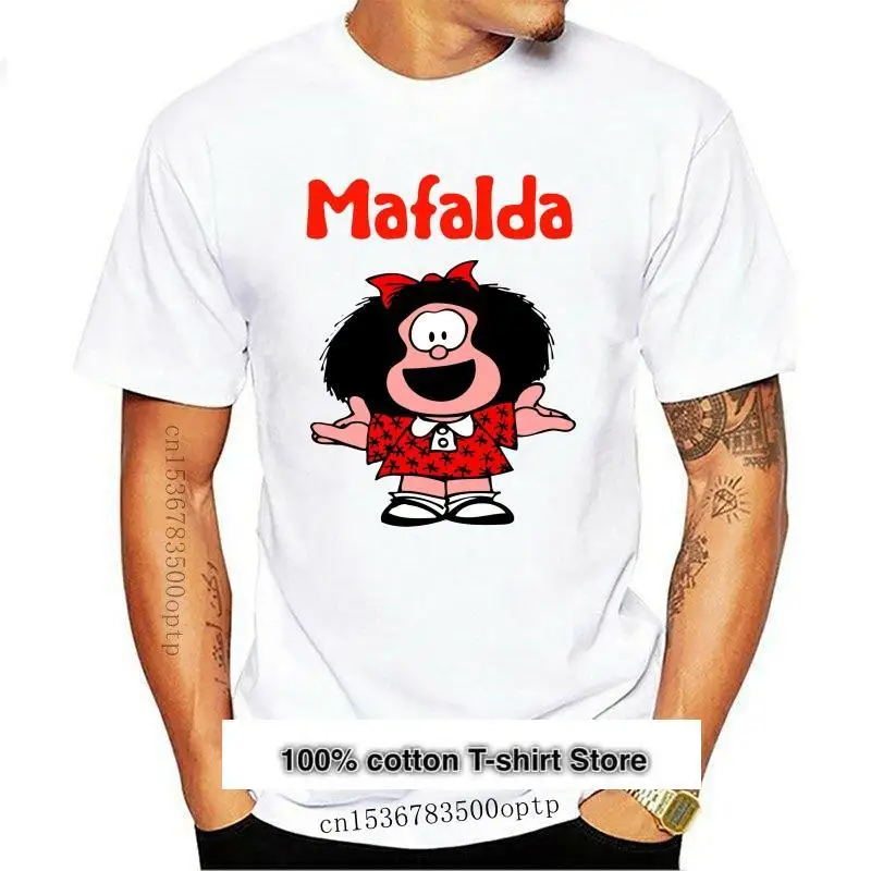 Camiseta con estampado de MAFALDA para hombre y mujer, Tops de moda con gráfico, talla S-4XL negra, 1