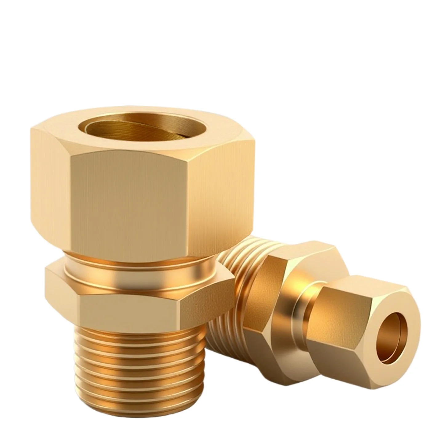 

Прямой латунный компрессионный соединитель (муфта) для труб с наружной резьбой NPT, размеры 1/8, 3/16, 5/32, 1/4, 5/16, 3/8, 1/2, 5/8, 3/4 дюйма