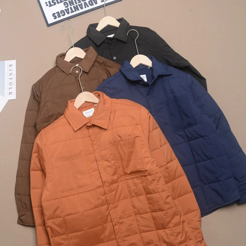 

Мужская хлопковая одежда irt Sle Jaet, легкий теплый воротник, свободная зимняя верхняя одежда, классический цвет, длинное повседневное пальто све