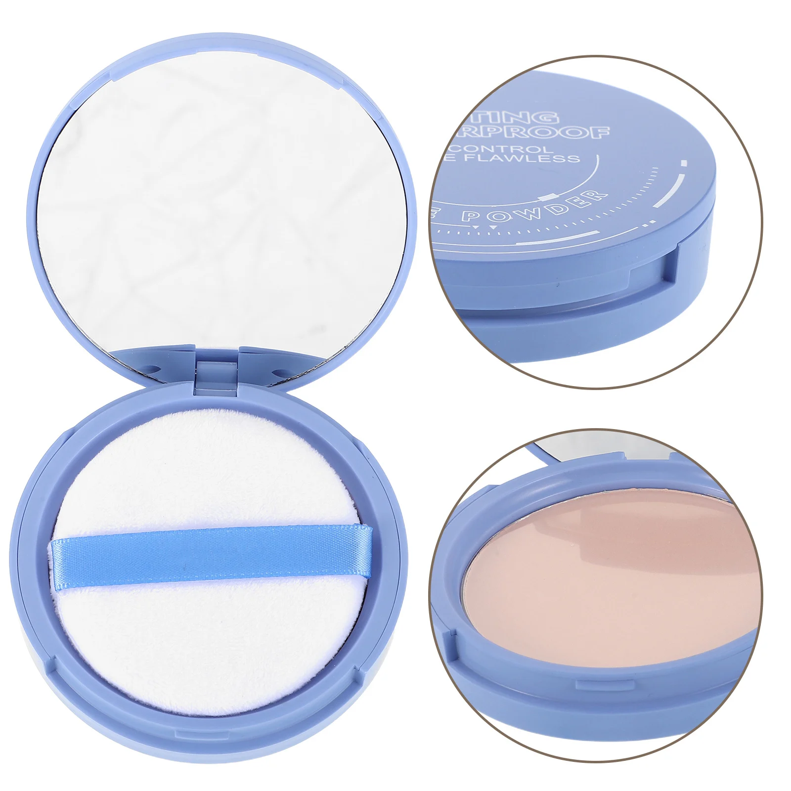 Dual-Use Matte Compact Powder Waterproof Long Lasting Full Coverage Face Setting Pressed Powder Natural Finish Oil Control
