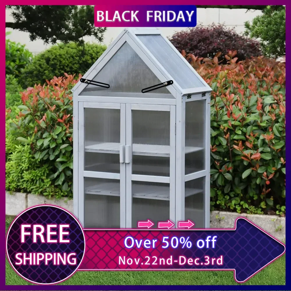 

Mini Greenhouse Kit Outdoor, Upgrade Small Green House, Plant Stand Cabinet for Indoors Garden Balcony Apartments Porch Outside