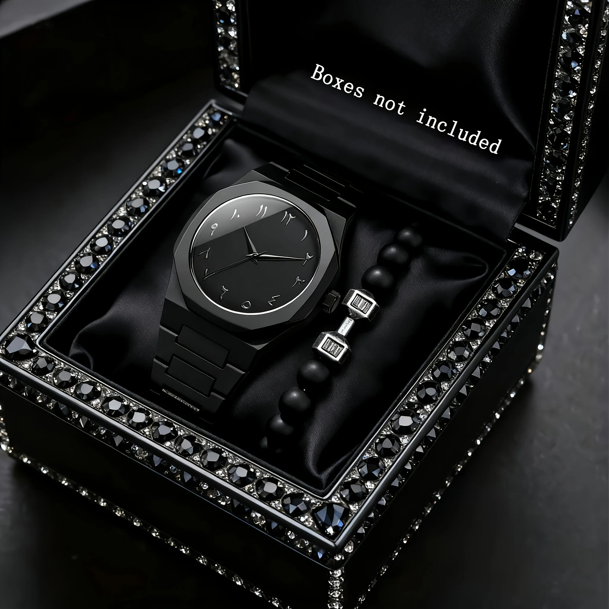 

2 шт., модные мужские деловые часы, повседневные мужские кварцевые наручные часы с пластиковым ремешком, набор браслетов с бусинами, Reloj Hombre (без коробки)