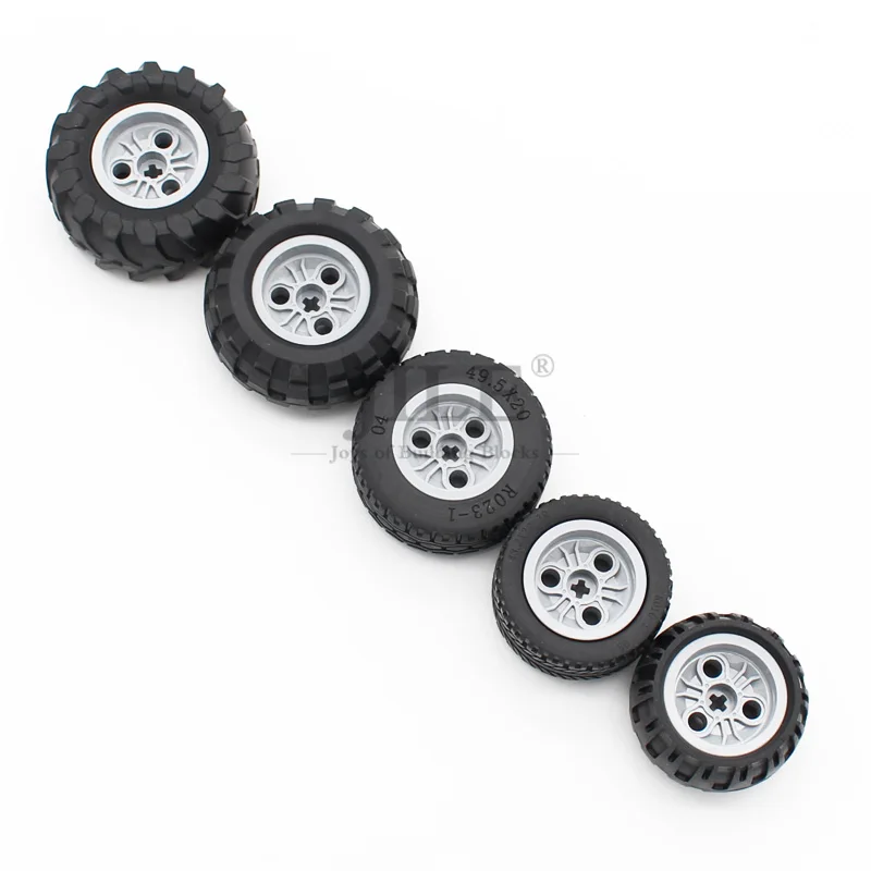 MOC Technical Tire Wheel Hub Bricks Car 56145 15413 44309 61481 55976 70695 Construction Building Blocks Compatible High-Tech