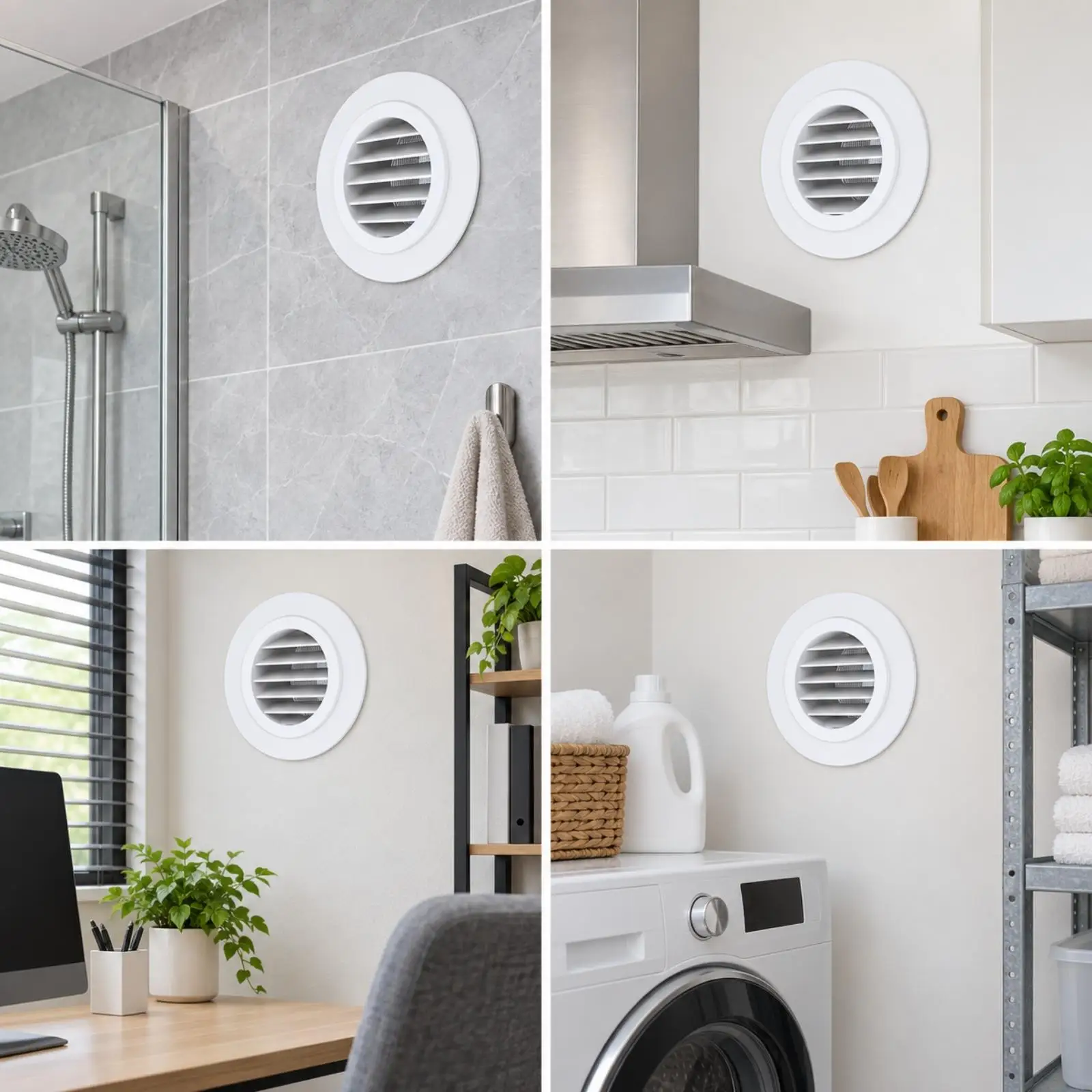Adjustable Air Ventilation Outlet Round ABS Ventilation Sheet White Circular Faceplate for Wall Ceiling Duct Supply