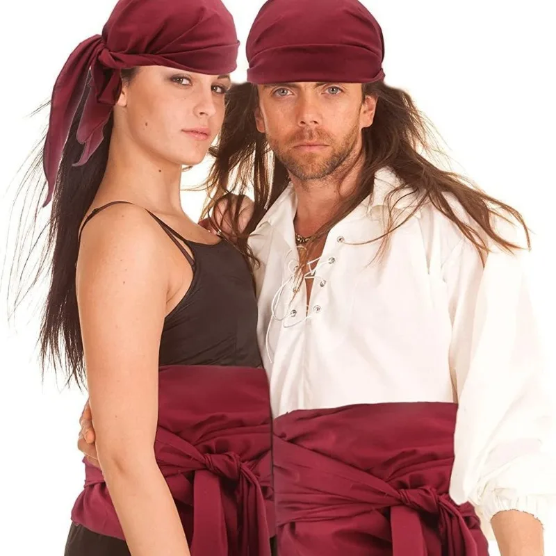 

Средневековый комплект пиратских аксессуаров в стиле Ренессанс, льняной платок и пояс для карнавального косплея 2026