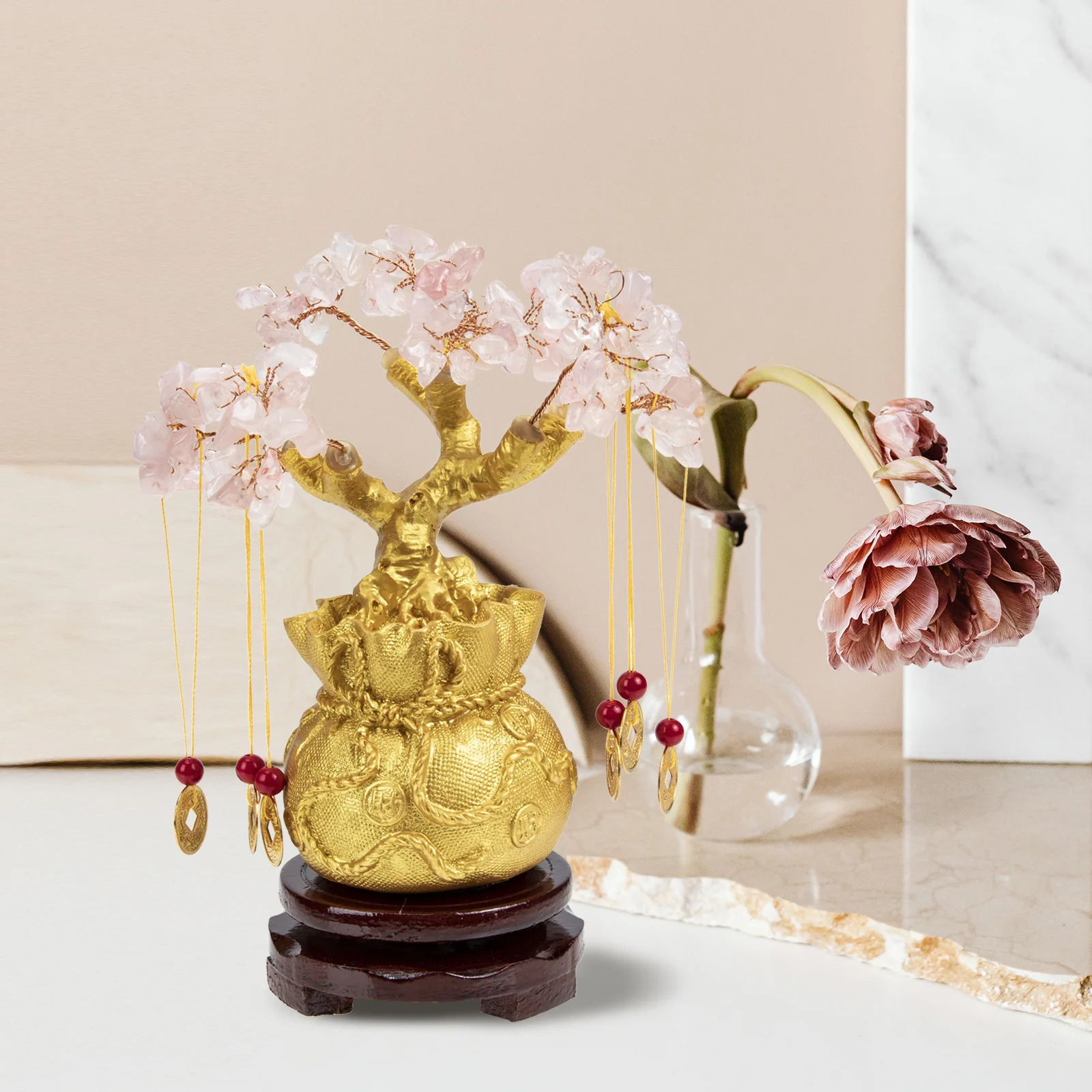 

Crystal Fortune Tree Decor Premium Money Plant Adornment Home Office Danish Room Decor Wealth Luck Photography Prop Simulated