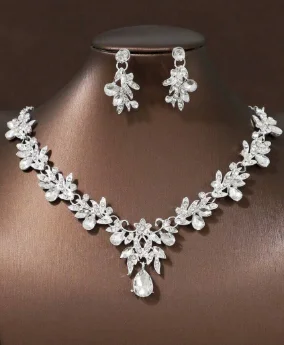 Women's Wedding Accessories Set Including Necklace And Earrings, Perfect For Bride And Bridesmaids Party Halloween