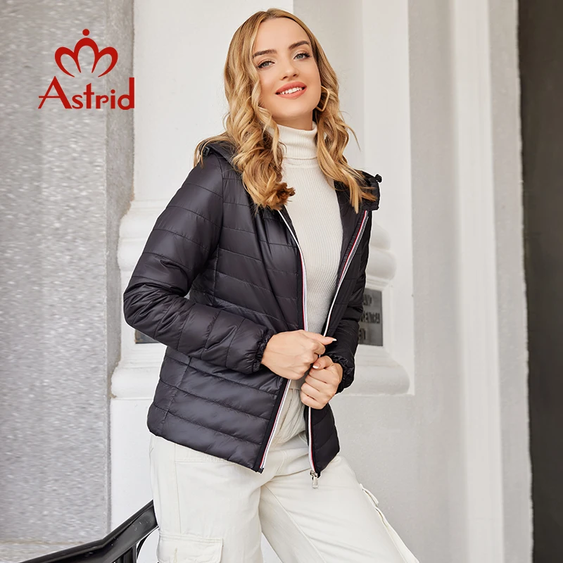 Astrid 2024 Spring Women's Jacket Women Clothing Outfit Fashion Light Quilted Cotton Padded Parkas Short Coats Hooded Outerwear