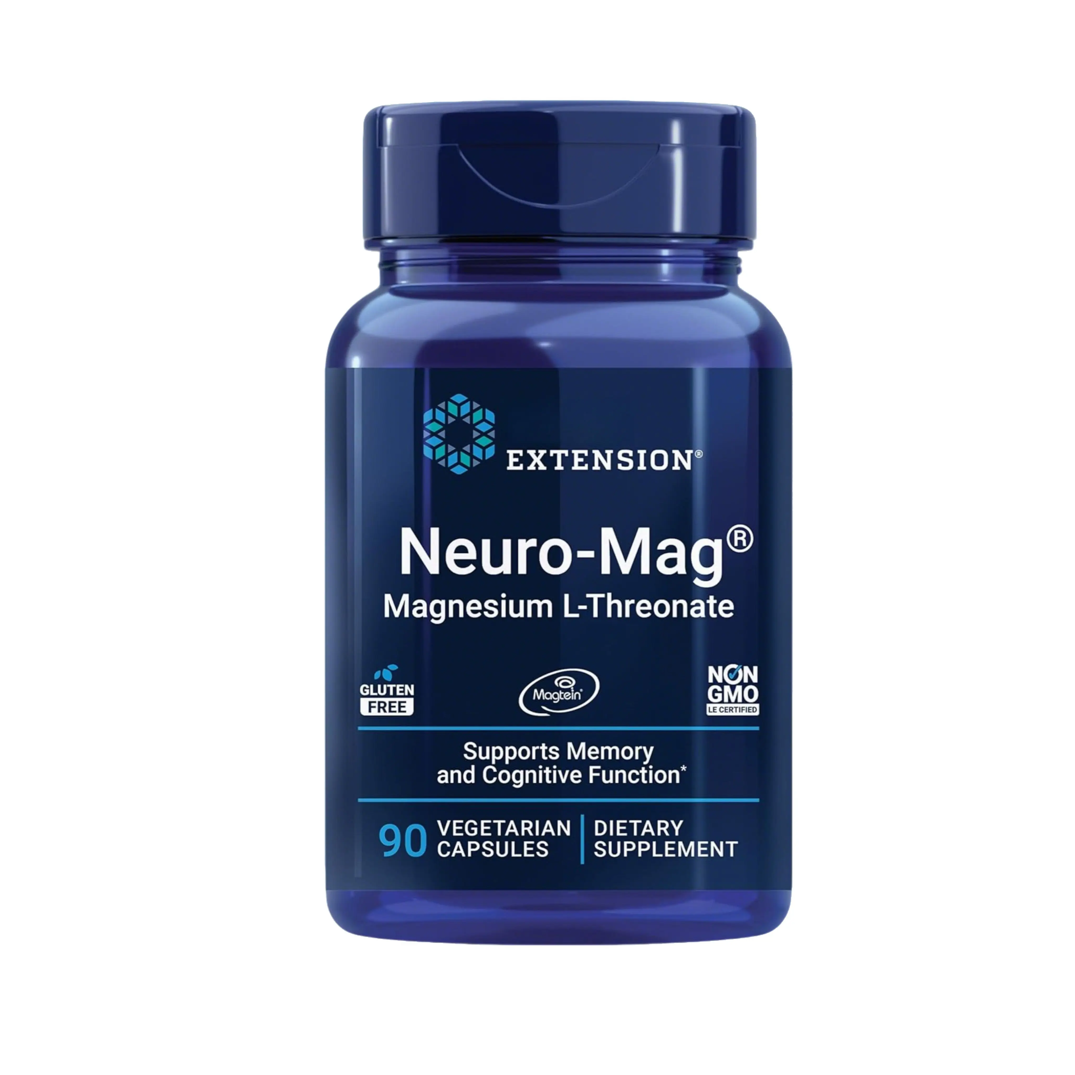 Neuro-MagLife-Extensión Magnesio L-Threonate, Memoria Salud, Pensamiento rápido, Apoyo de la salud cognitiva, Vegetariano, No OGM, 90