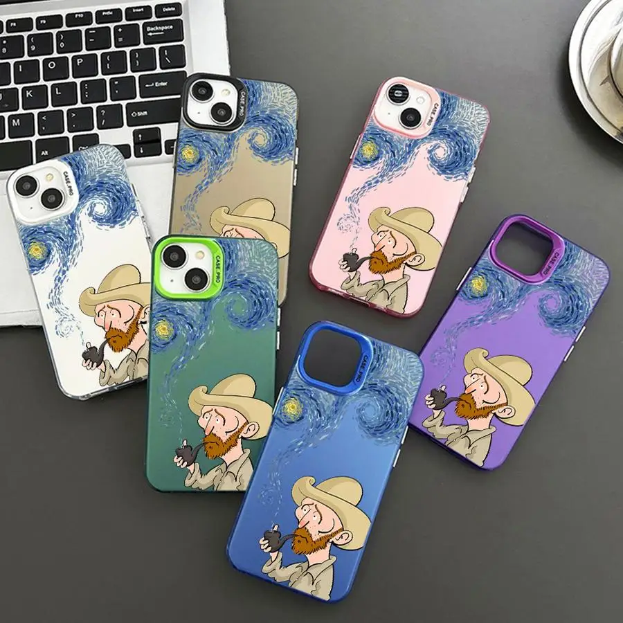 Miękka obudowa na iPhone'a 17 Air 11 12 13 Pro Max 14 15 16 Plus 16e Art Van Gogh Creative Design