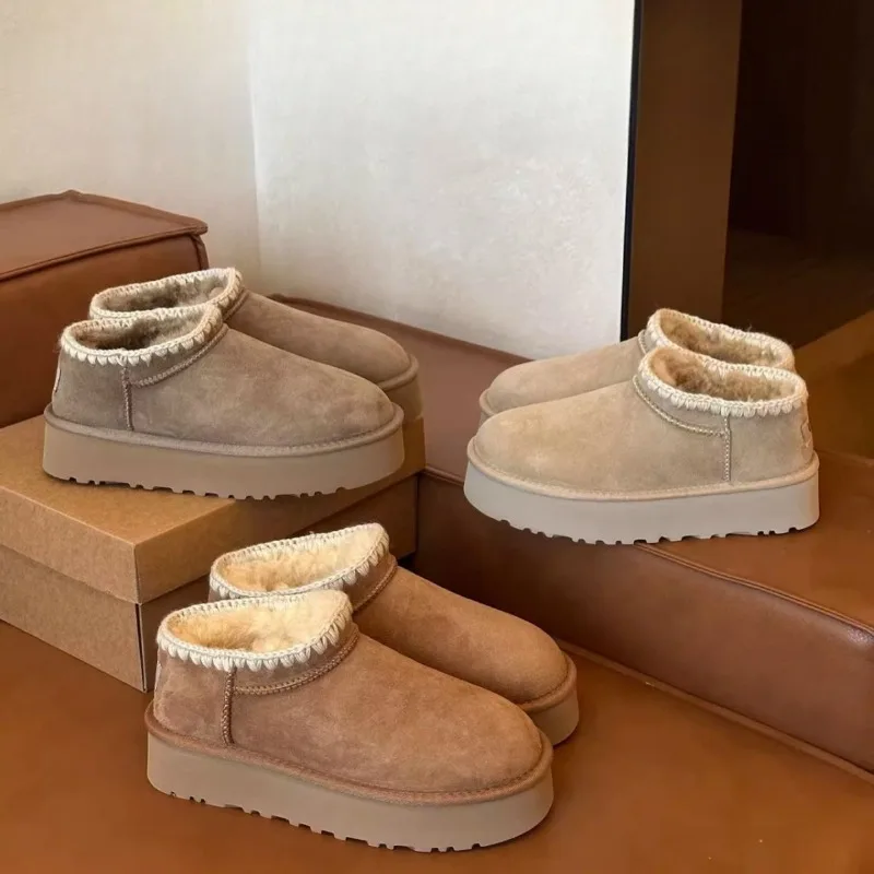 

Thick soled snow boots for women in autumn and winter 2025, new fashionable and versatile warm women's boots, hairy cotton shoes