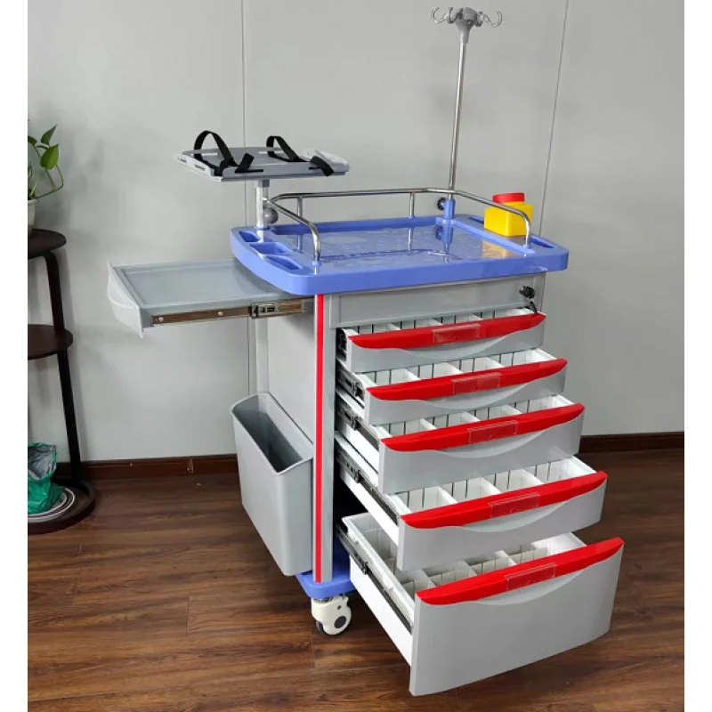 custom.Factory  Price Hospital Serving Trolley Medical Medicine Emergency Trolley with Drawers - view 2
