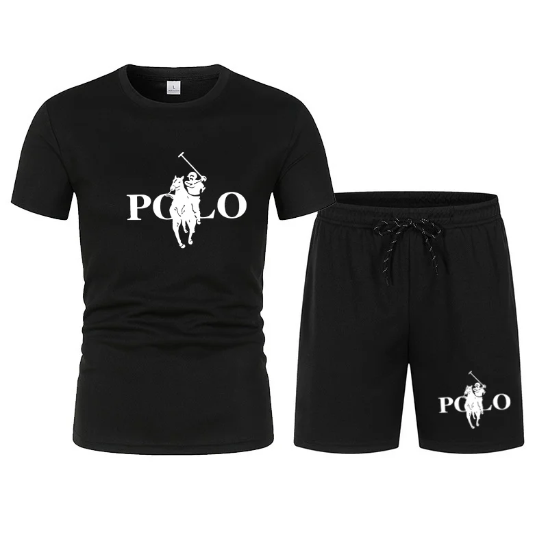 2026 Summer Fashion Trend Leisure Sports Set Mesh High Street Men's Set T-shirt