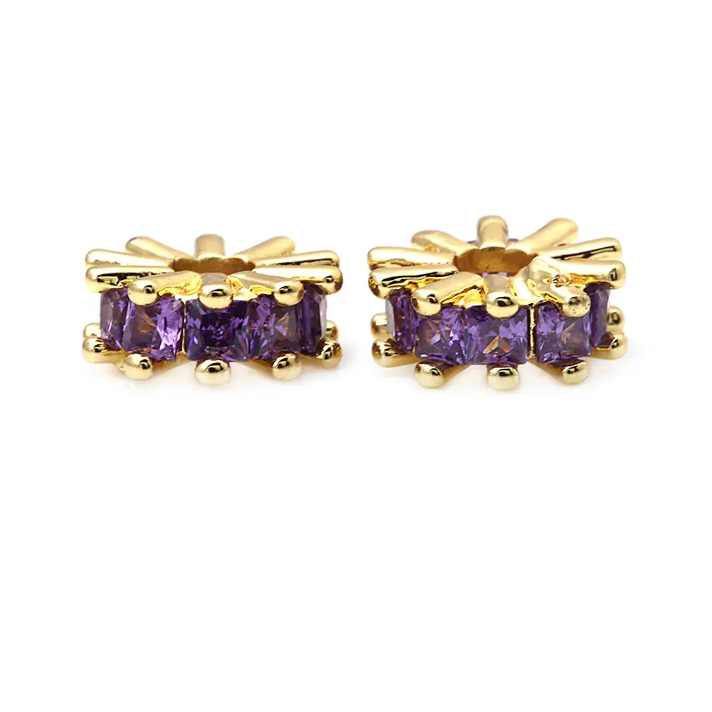 Brass Zircon Large Hole Cylinder Spacer Bracelets Beads High Quality Diy Jewelry Accessories Making Rosediy official-website