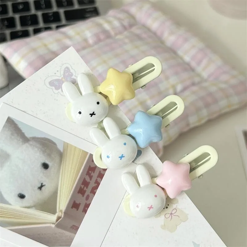 

3PCS Hot Cartoon Miffy Series Hairpin Creativity Exquisite Cute Girls Bangs Hairpin Duckbill Clip