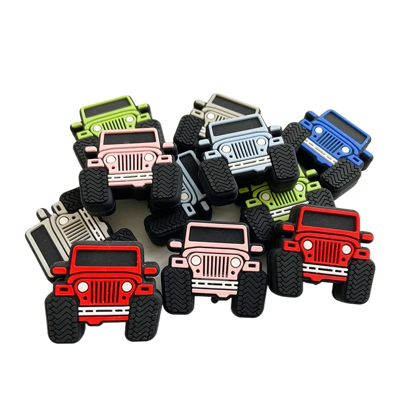 10 قطعة سيارة سيليكون الخرز البؤري BPA الحرة الغذاء الصف سيليكون الطفل ألعاب التسنين DIY بها بنفسك مصاصة سلسلة الخرز مجوهرات اكسسوارات #1