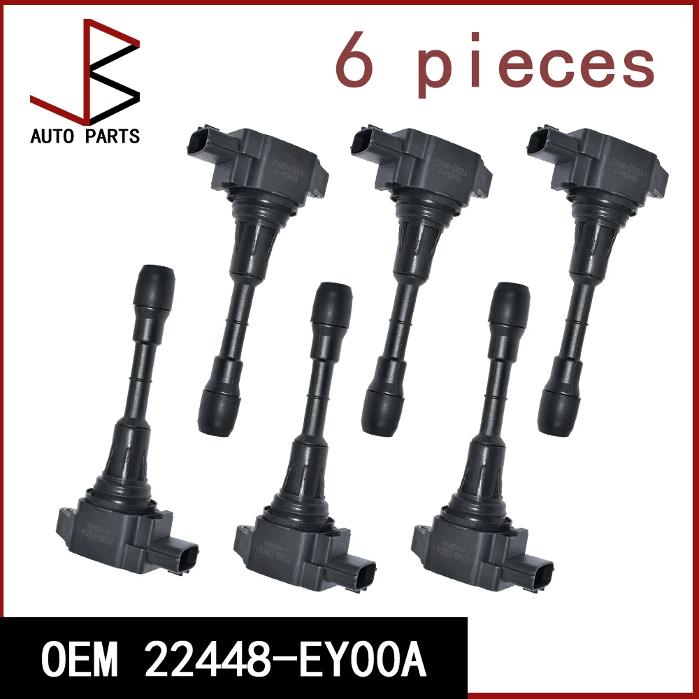 

6 шт. 22448-EY00A 22448EY00A катушки зажигания для Infiniti Q50/60/70 QX70 M37 FX37 FX50 G37S VQ37VHR VK50VE Nissan Qashqai X-trail