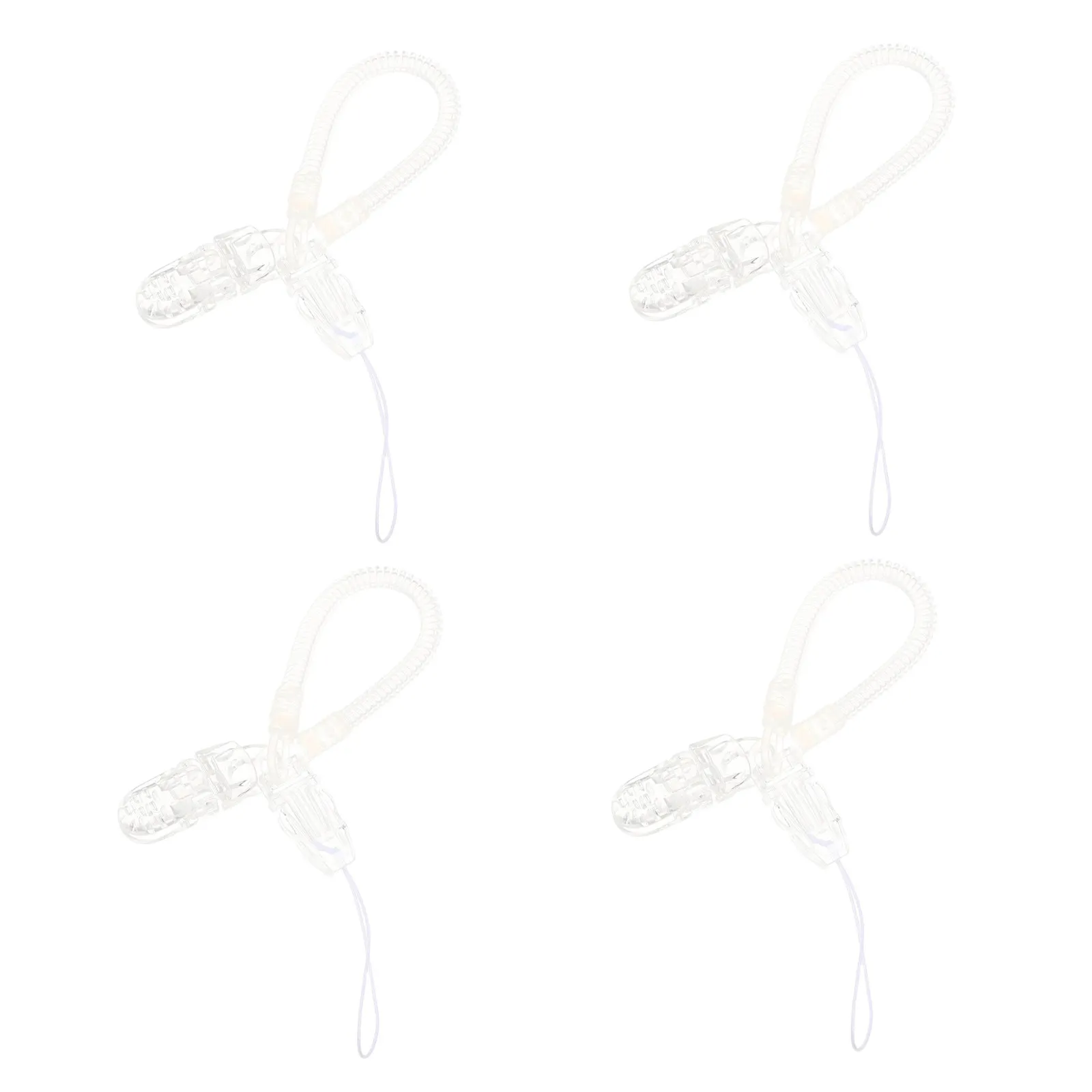 4Pcs Pacifier Chain Replacement Clear Quick Release Pacifier Clip Holder for Newborn Boys Baby Essential Soother Leash