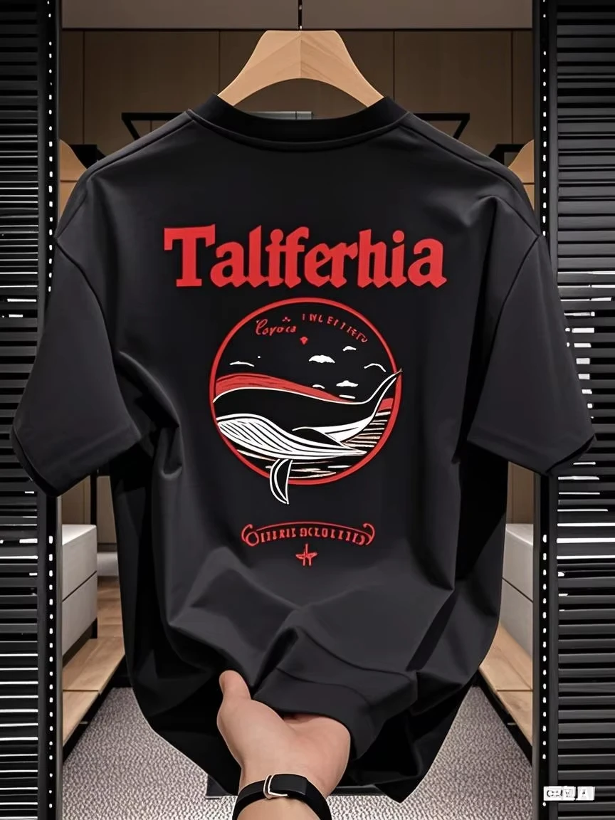 

2026 new Pure cotton short-sleeved T-shirts for men and women high-end trendy T-shirts for the and Marine animals