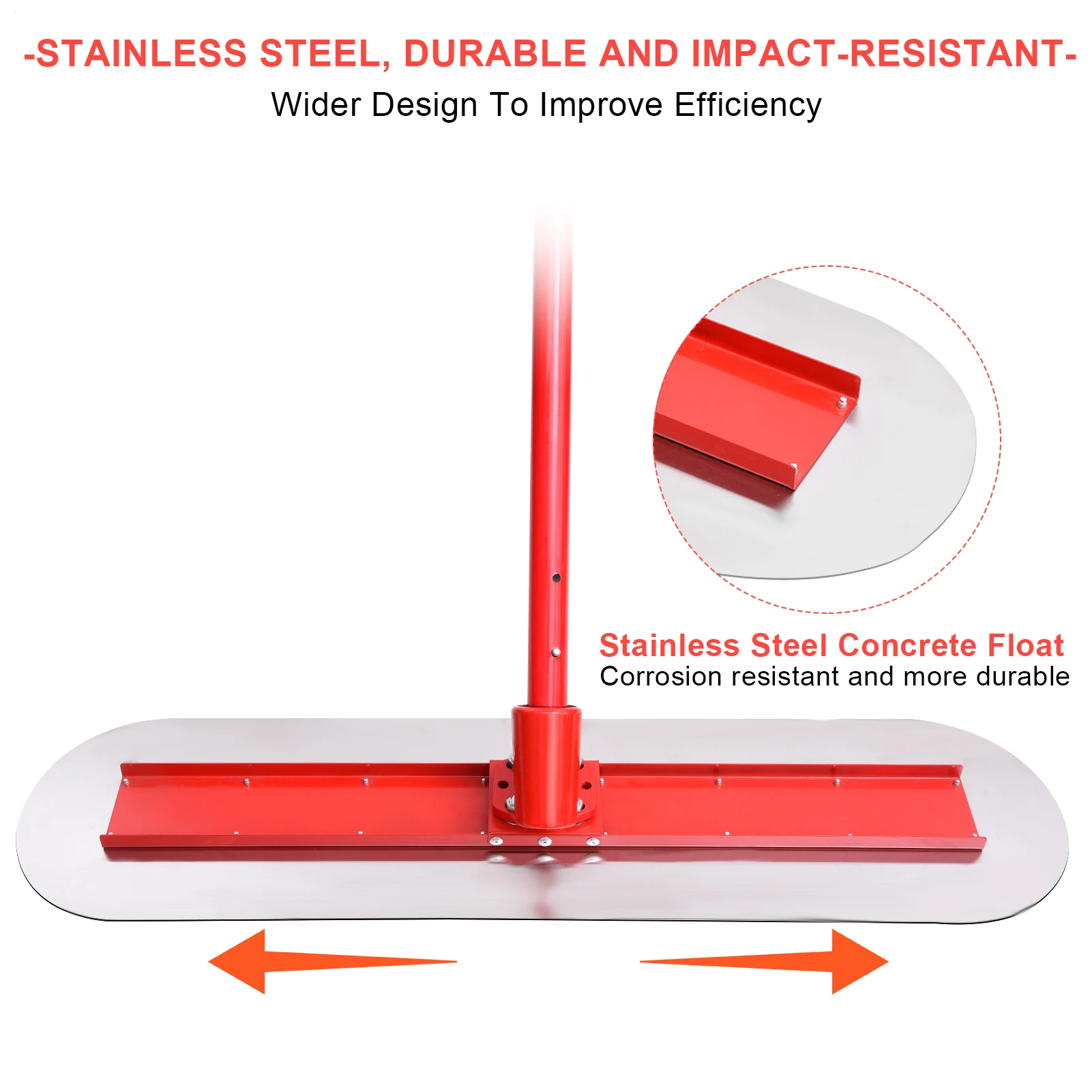 عوامة الخرسانة، مكنسة تشطيب الخرسانة شديدة التحمل، مجموعة تعويم الثور، أداة تنعيم سطح الأسمنت بمقبض طويل #4